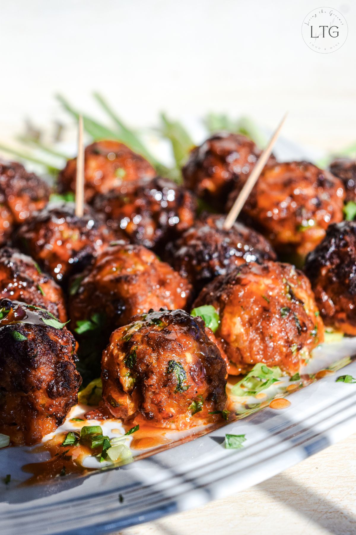 Chorizo Meatballs with Hot Honey Sauce