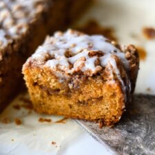 Brown Butter Pumpkin Coffee Cake with Cinnamon Swirl