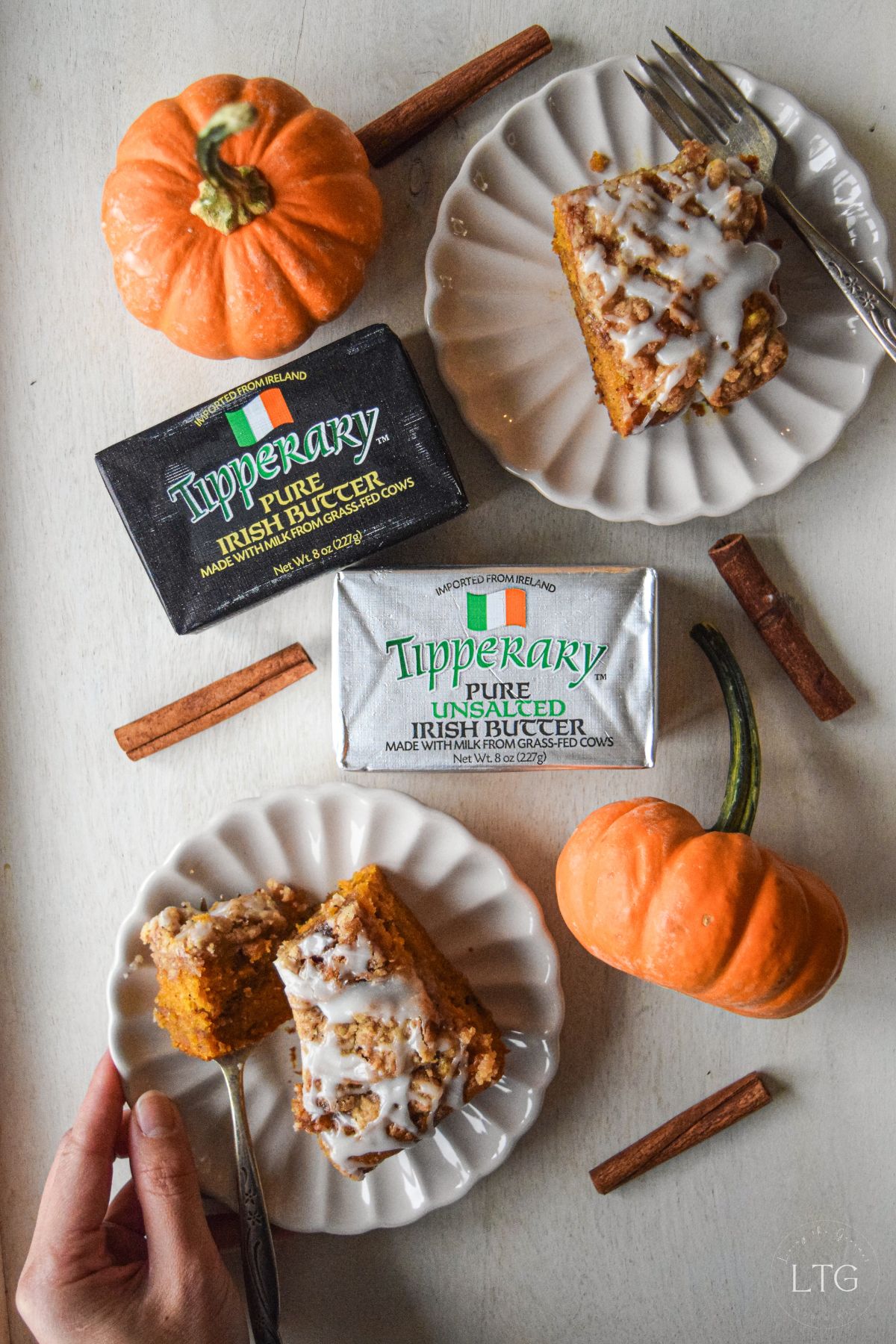 Brown Butter Pumpkin Coffee Cake with Cinnamon Swirl