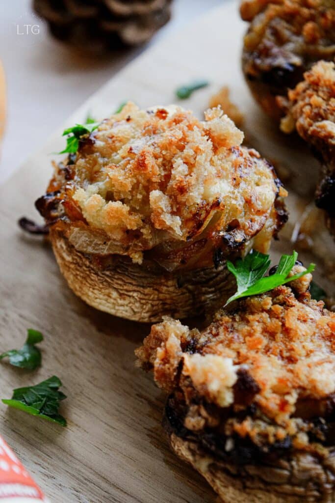 Spicy Grilled Onion Stuffed Mushrooms