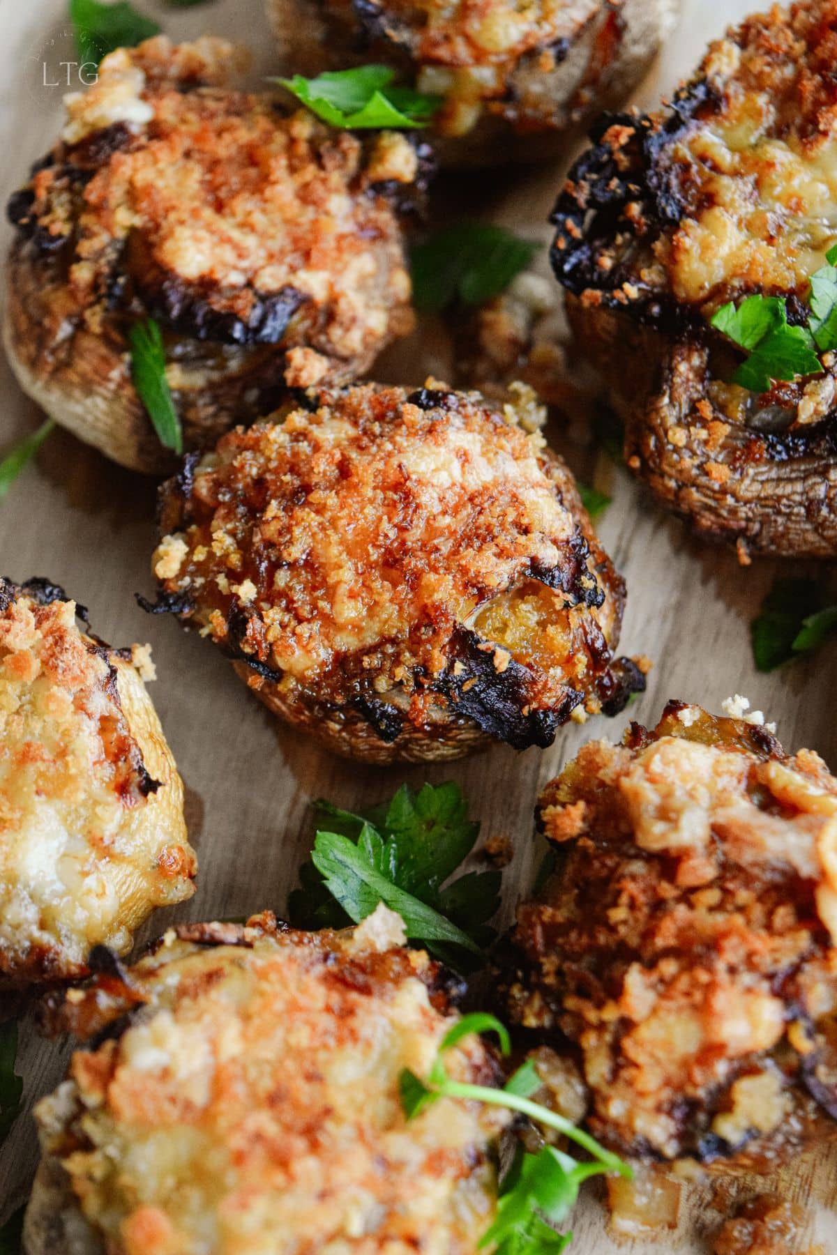 Spicy Grilled Onion Stuffed Mushrooms