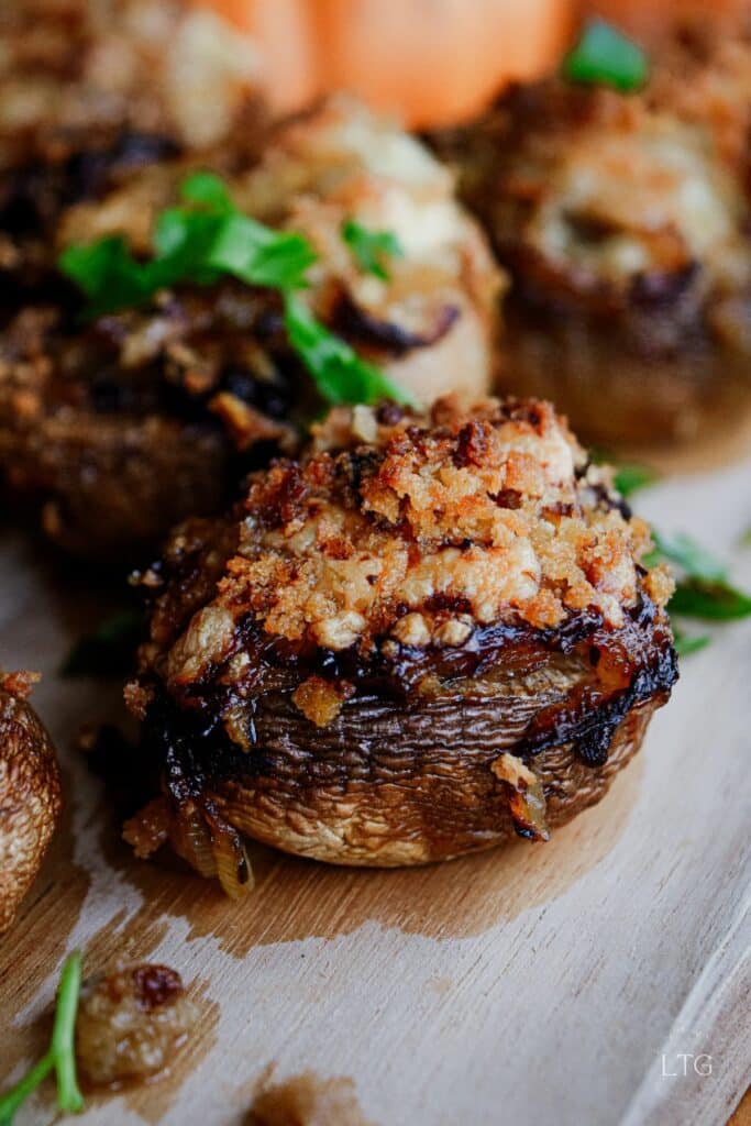Spicy Grilled Onion Stuffed Mushrooms
