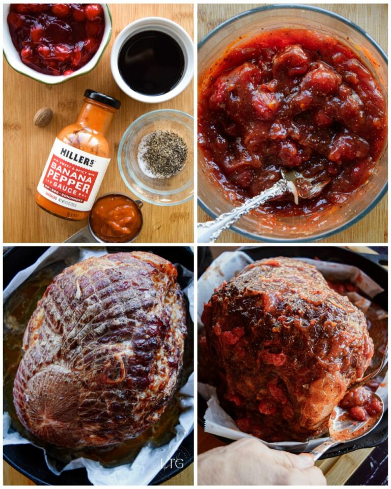 Cherry Glazed Ham (With Step By Step Photos) - Living The Gourmet