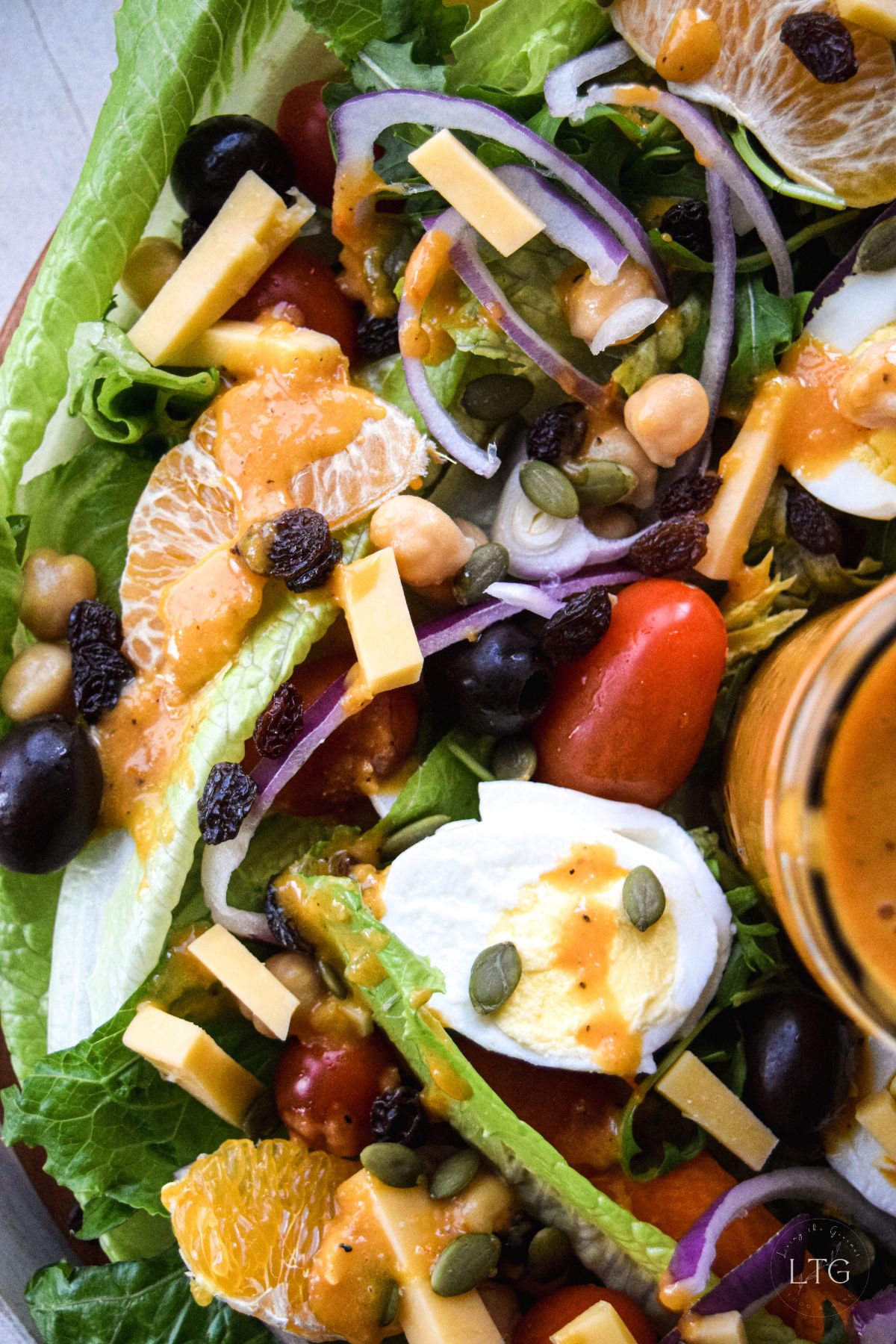 Salad Platter with Banana Pepper Dressing