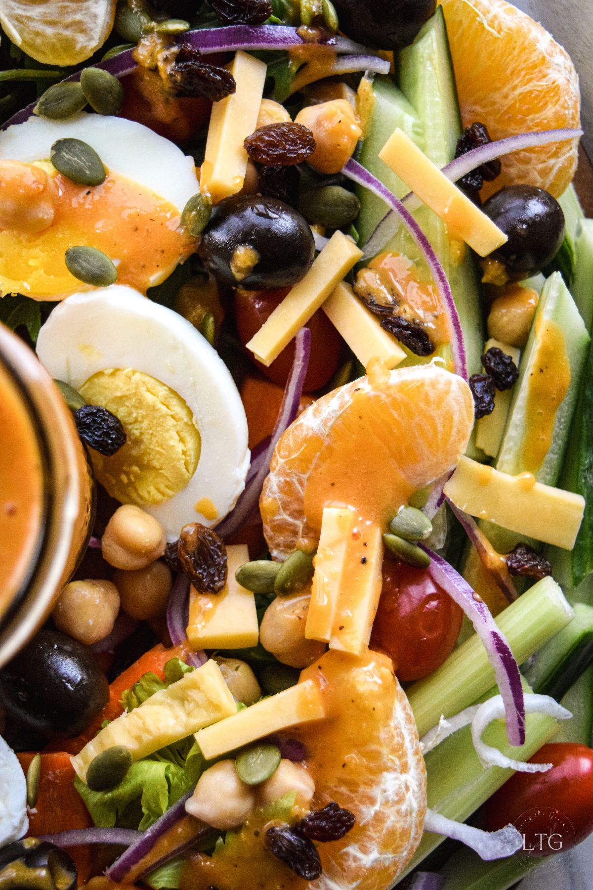 Salad Platter with Banana Pepper Dressing