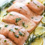 Slow Roasted Salmon with Lemon and Fresh Herb Drizzle