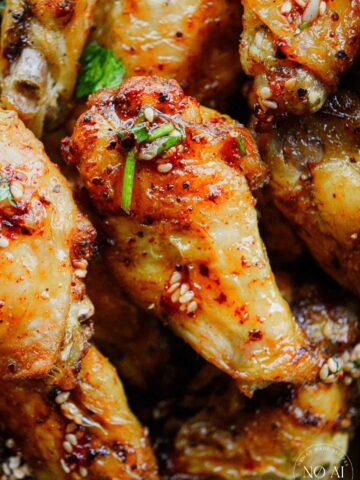 Gochugaru Chicken Wings with Honey Sesame Glaze