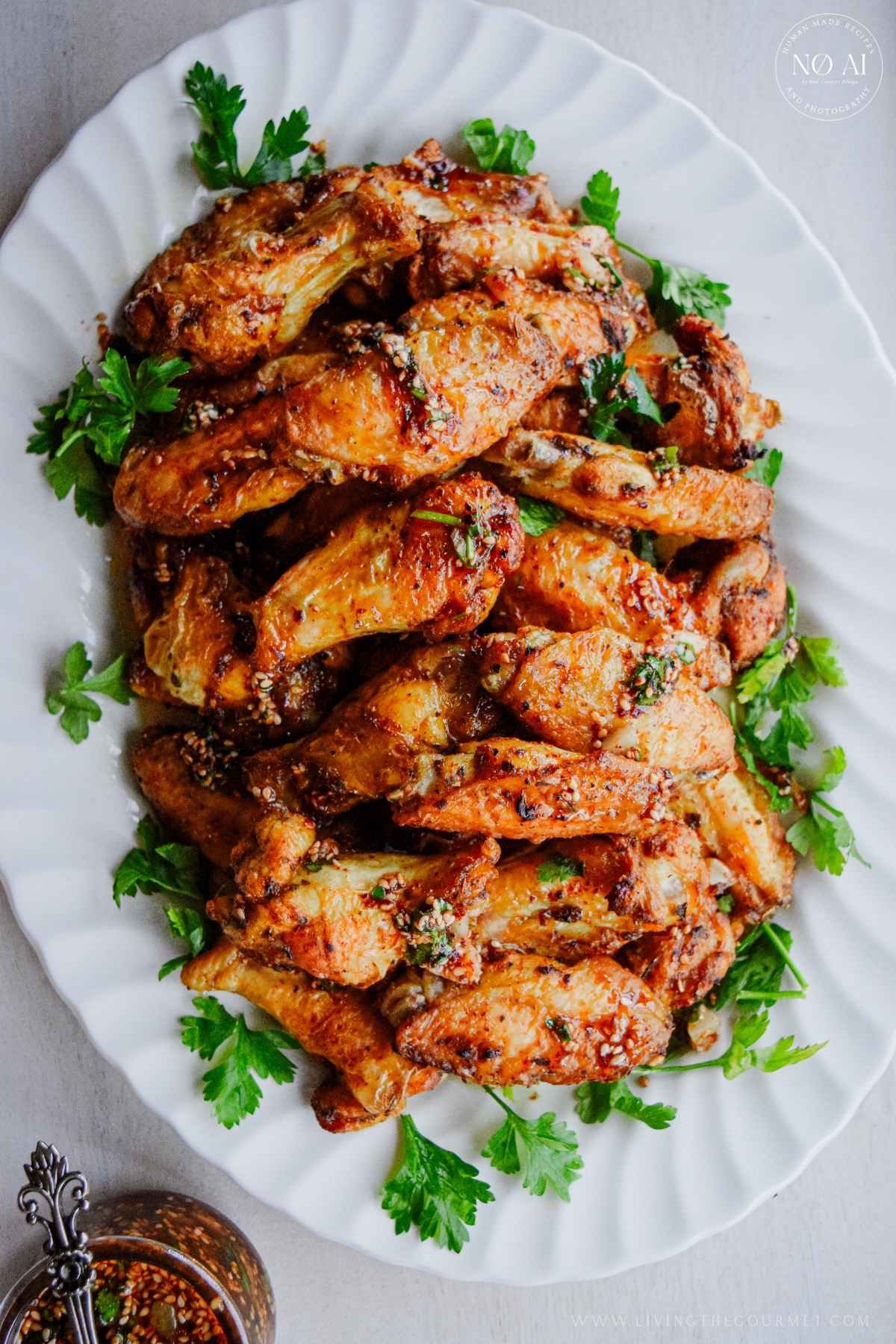 Gochugaru Chicken Wings with Honey Sesame Glaze