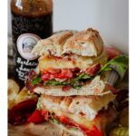 BBQ Bacon Sandwich with Roasted Peppers and Provolone