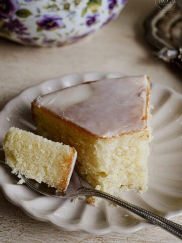A slice of Lemon Snack Cake