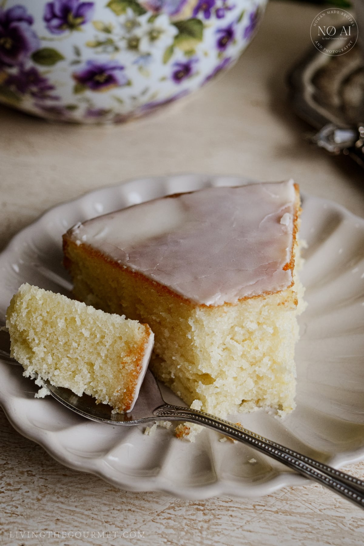A slice of Lemon Snack Cake