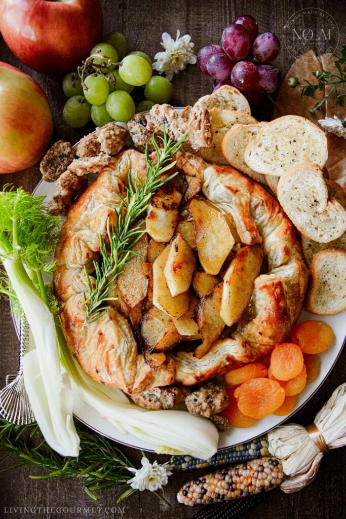 Baked Camembert Galette in Puff Pastry with Caramelized Apples