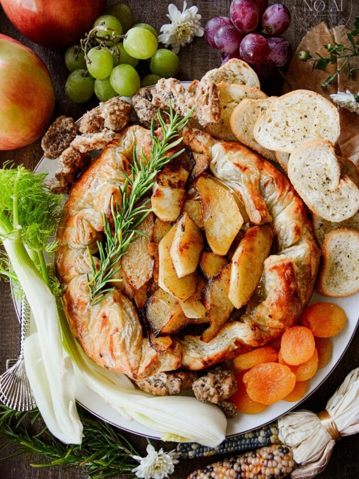 Baked Camembert Galette in Puff Pastry with Caramelized Apples
