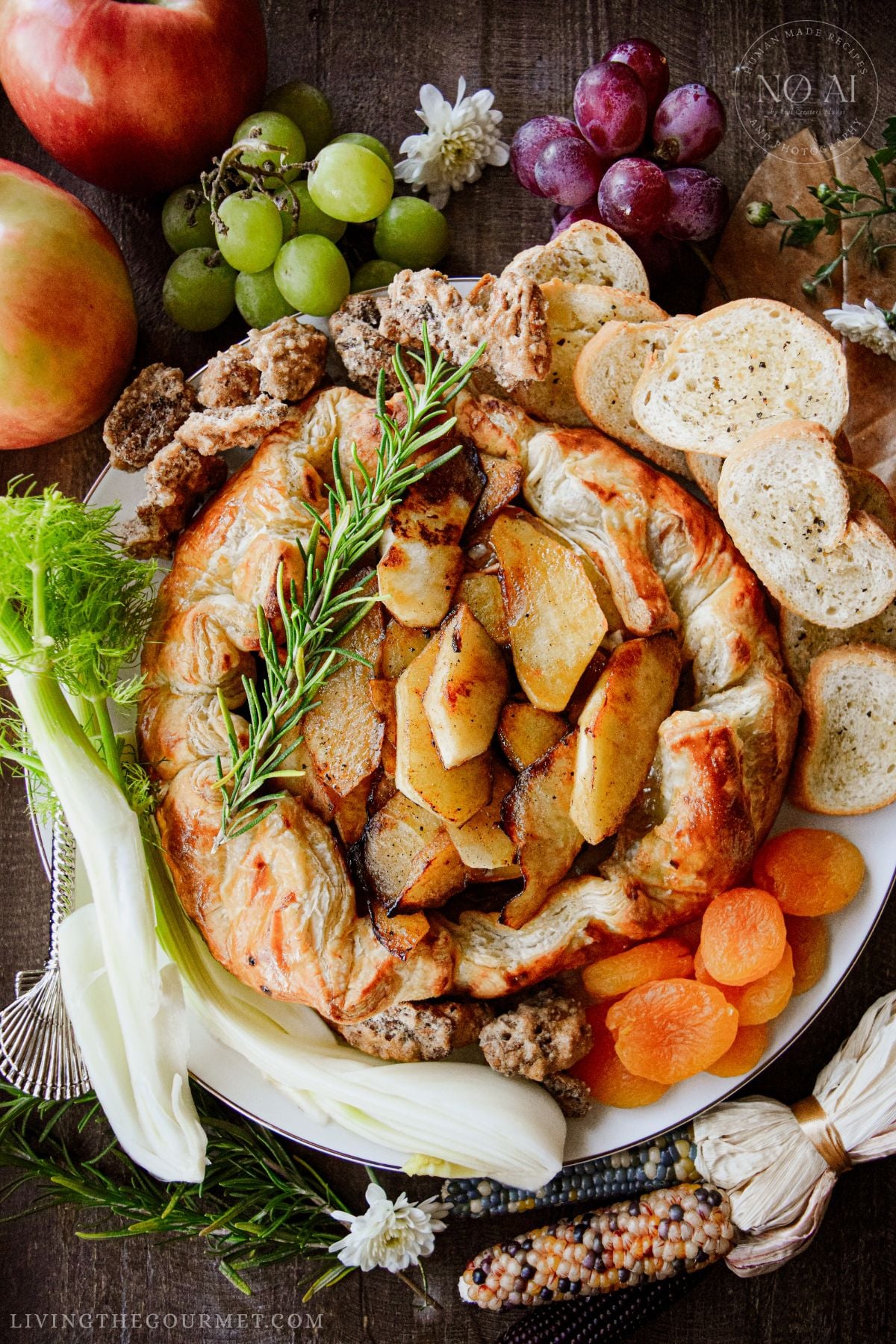 Baked Camembert Galette in Puff Pastry with Caramelized Apples