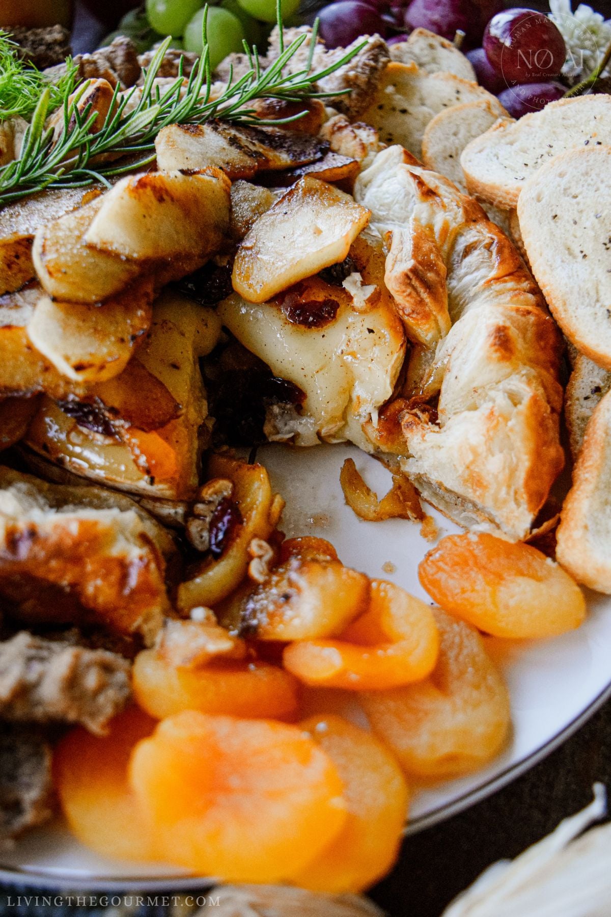 Baked Camembert Galette served as an appetizer