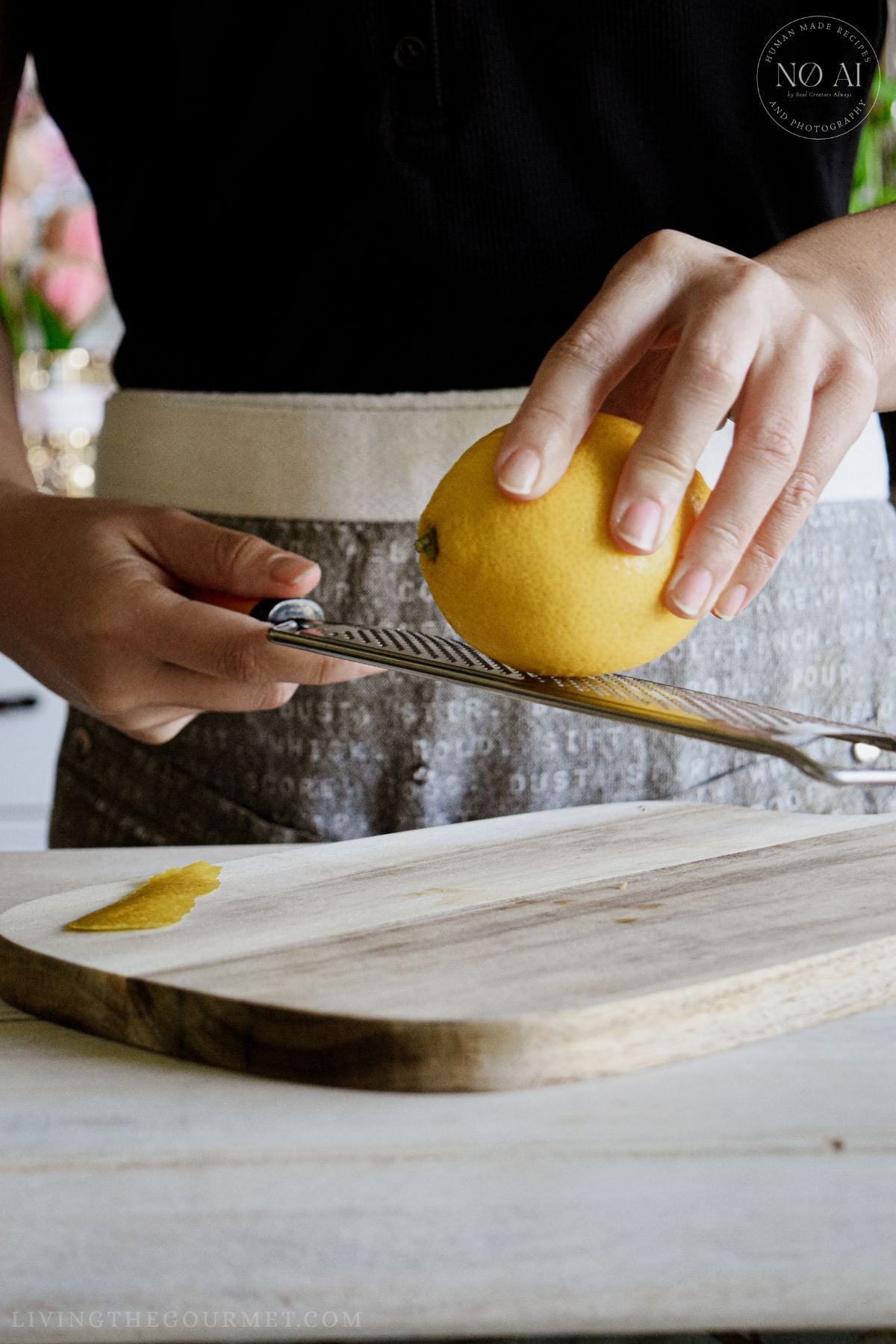 Zesting a fresh lemon