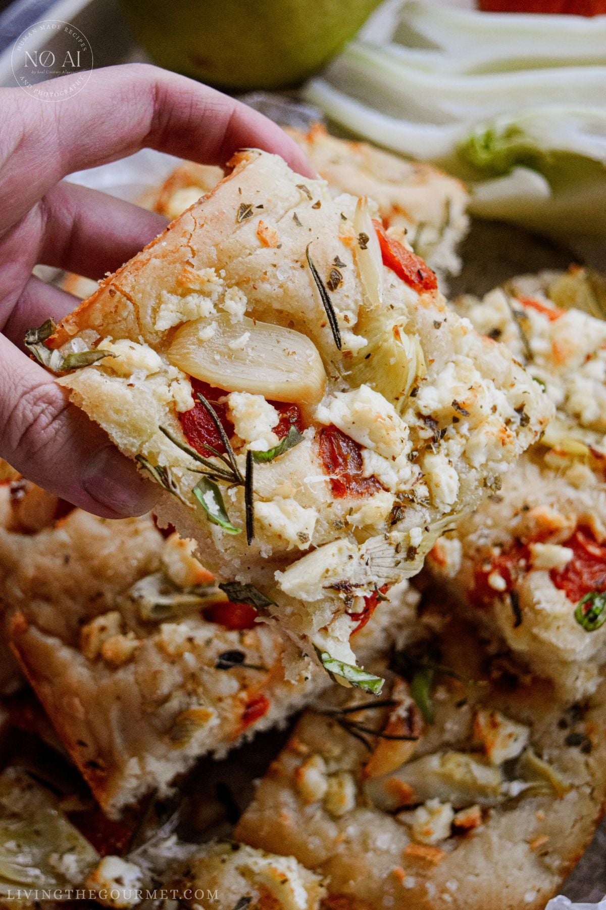 Homemade Roasted Garlic and Artichoke Focaccia