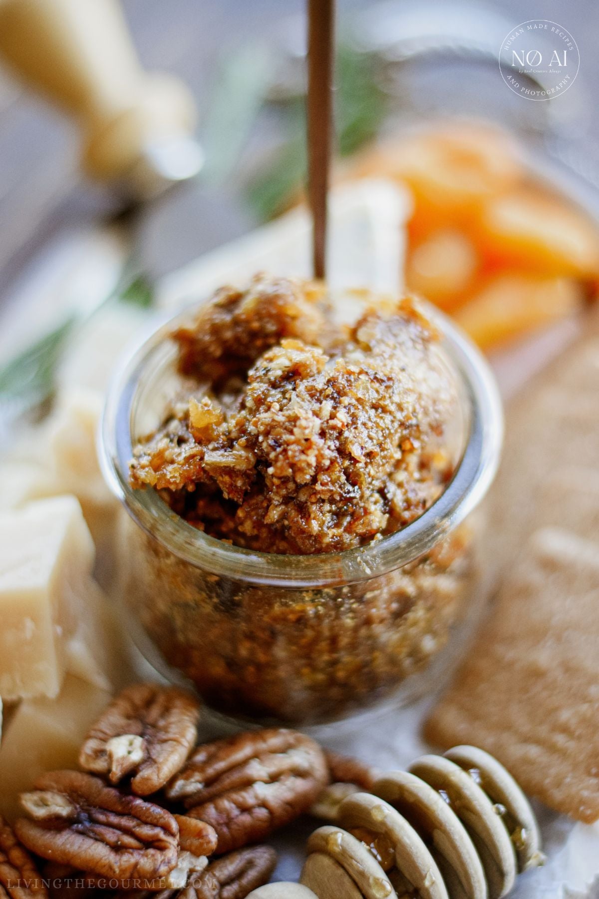 Fig and Apricot Spread with Toasted Pecans and Balsamic Vinegar