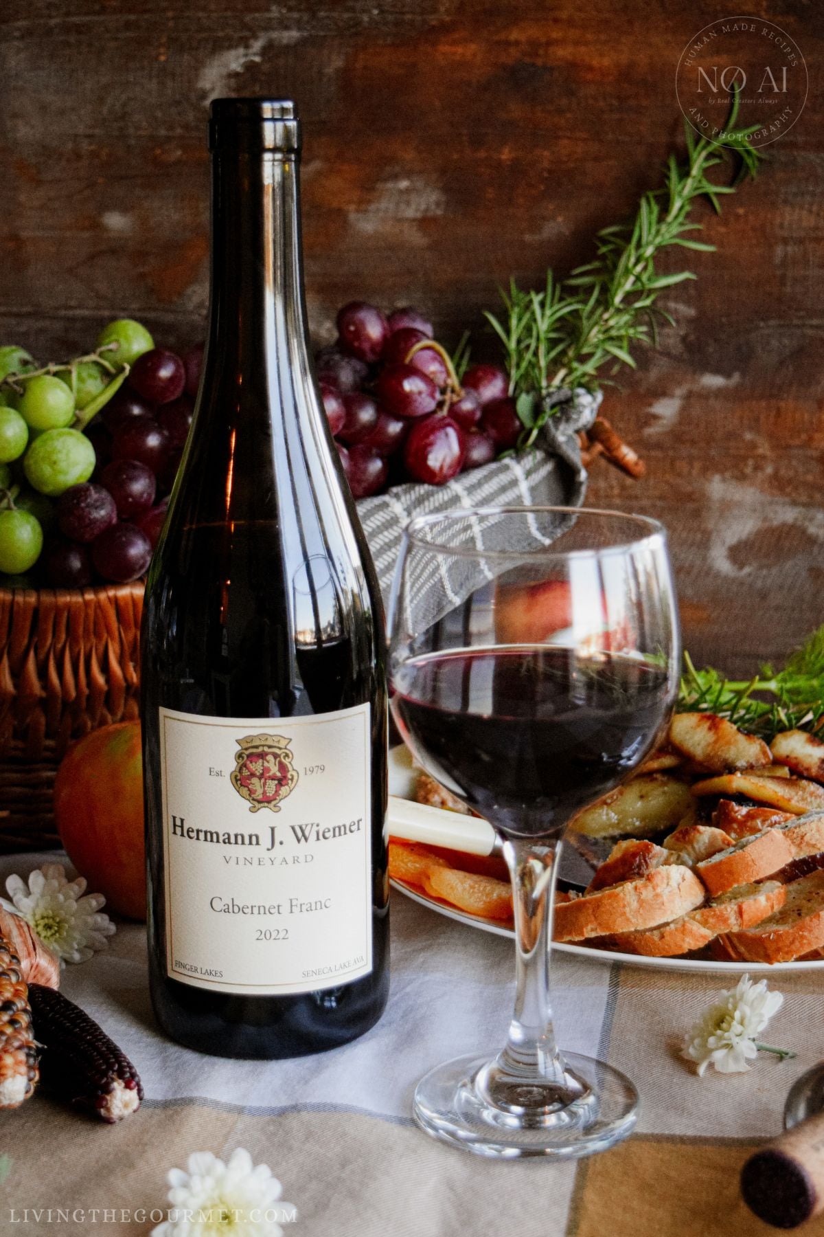 Presenting a bottle of Hermann J. Wiemer 2022 Cabernet Franc